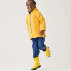 Yellow & Navy Blue Rain Boots