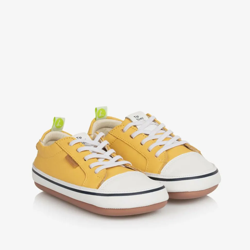 Yellow Leather First Walker Trainers