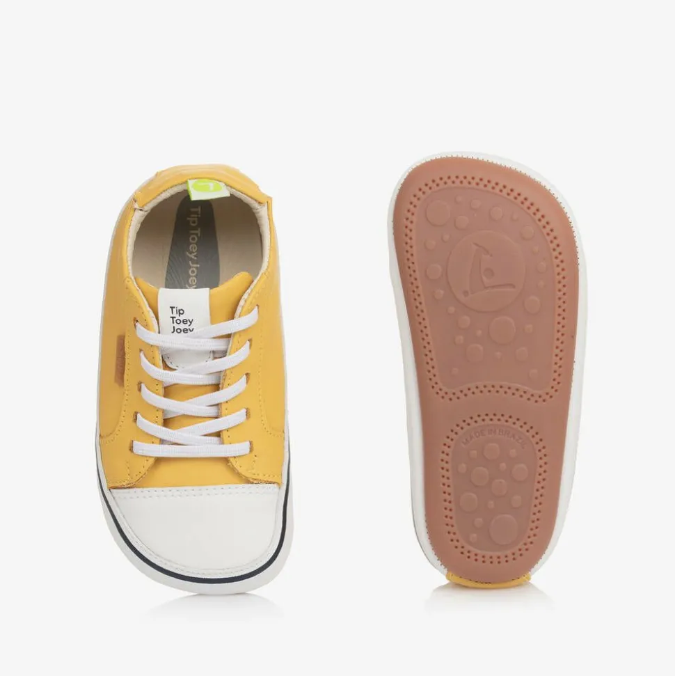 Yellow Leather First Walker Trainers