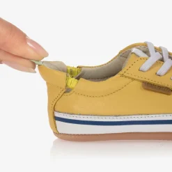 Yellow Leather First Walker Trainers